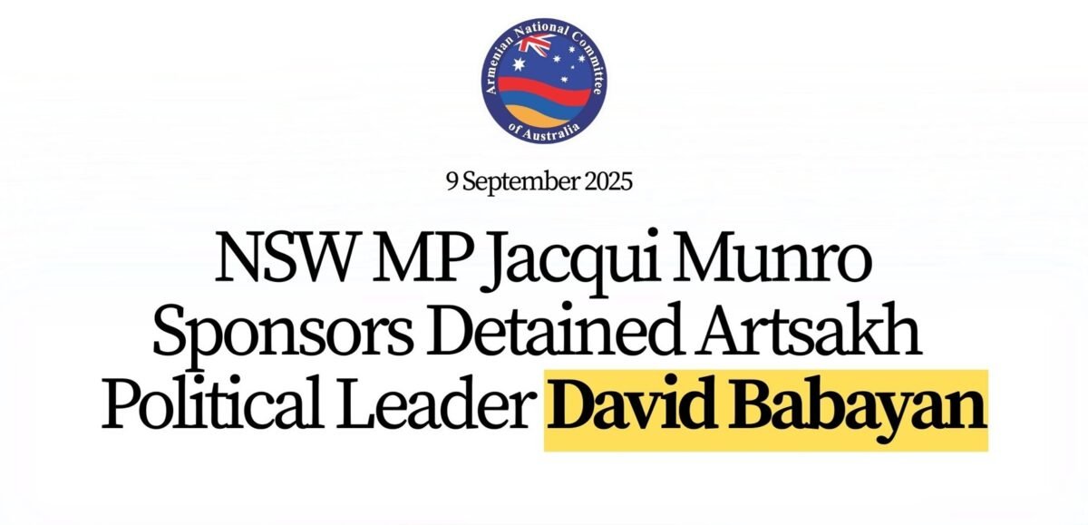 NSW MP Jacqui Munro Sponsors Detained Artsakh Political Leader David Babayan