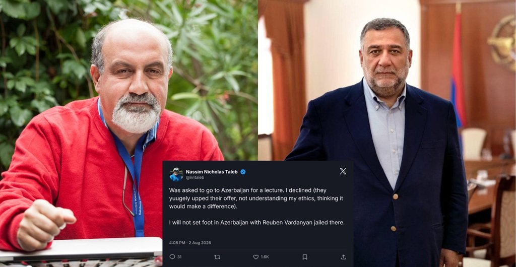 Best-Selling Author Nassim Taleb Refuses To Lecture In Azerbaijan While Ruben Vardanyan Is Held As A Political Prisoner in Baku